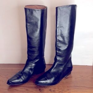 Brazilian Black Leather Boots Made In Brazil Sz 9